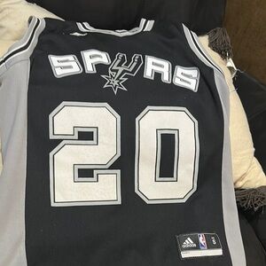 Adidas Spurs Black and White Basketball Jersey